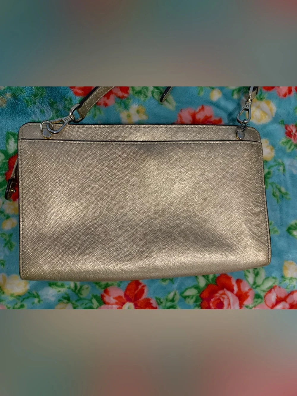 Michael Kors Jet Set Gold Metallic Crossbody Clutch Bag